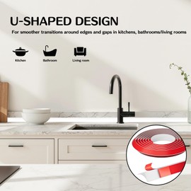 Flexible Quarter Round Molding Trim for Kitchen Countertops,236'' White
