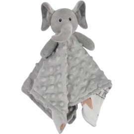 BORITAR Baby Security Blanket Super Soft Minky Dot Fabric Lovely Animal Pattern 14Inch - Elephant