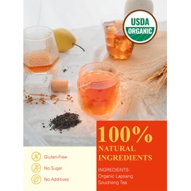 GLDNT Organic Lapsang Souchong Tea, Chinese Smoked Organic Black Tea Loose Leaf, Smoky Taste, Caffeinated, 7oz/200g