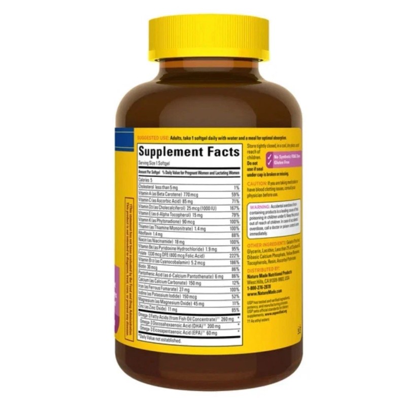 Nature Made Prenatal Multi Vitamin + DHA, 200 mg DHA,