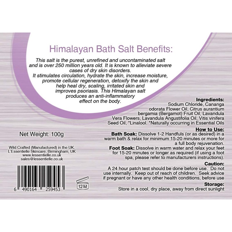 Himalayan Pink Bath Salt Soak 100g -Relax & Recharge with