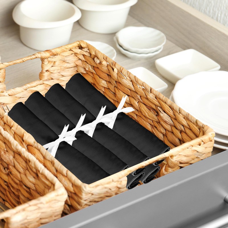 Nangua 6 Pieces Anti-tarnish Silverware Protective Bag, Black Silver Protection