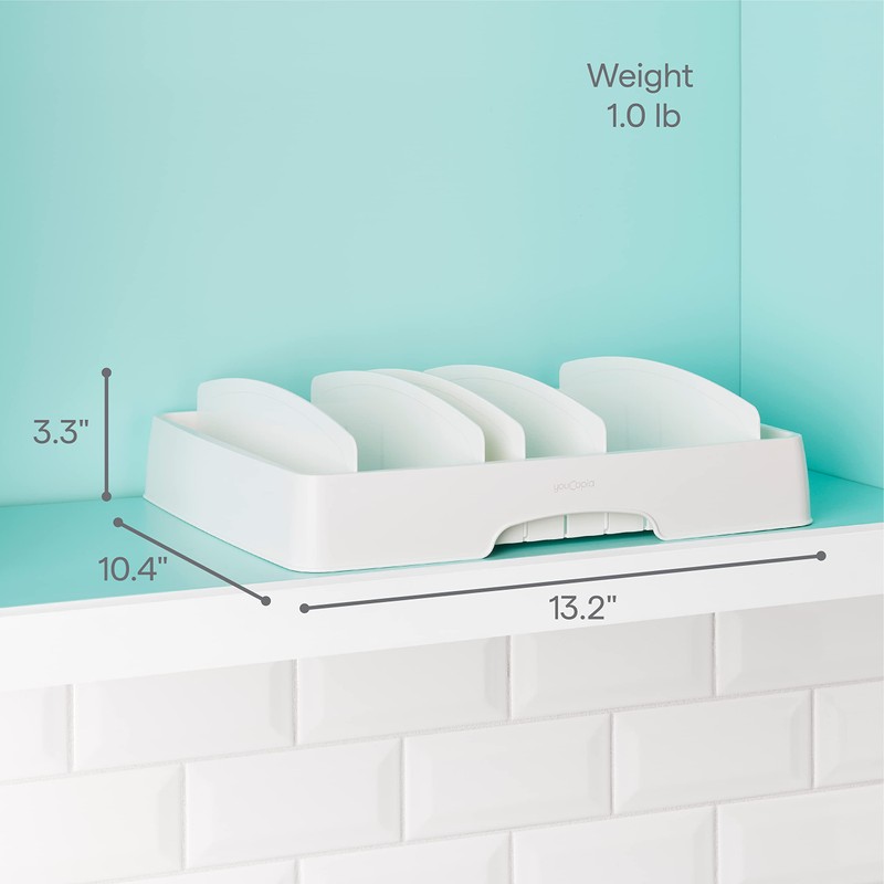 YouCopia StoraLid Adjustable Food Container Lid Organizer for Kitchen Cabinet
