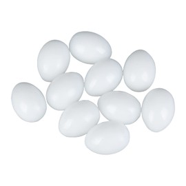 Dong Huang 10pcs Solid Parrot Plastic Fake Eggs Realistic, Simulated Fake Bird Eggs for Hatching, Mini Macaw Cockatoo African Grey Eclectus, Trick Birds to Stop Laying Eggs（37mm*27mm