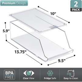 Sorbus Water Bottle Organizer for Fridge – Holds 9 Bottles – Clear BPA-Free Stackable Storage Bin with Lid – Water Bottle Dispenser for Refrigerator, Pantry, Cabinet, Kitchen, Drink Organizer