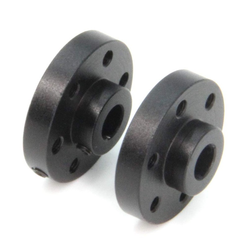 Befenybay 2PCS Black Rigid Flange Shaft Coupling,Universal Aluminum MOUNTING HUB