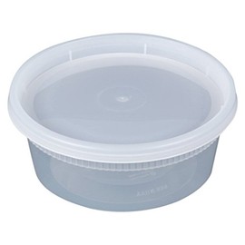 Newsprint YL2508 Detainer Clear Round Deli Container Combo Pack 240/CS, 8 oz.