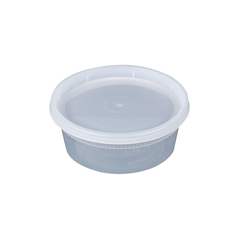 Newsprint YL2508 Detainer Clear Round Deli Container Combo Pack 240/CS,