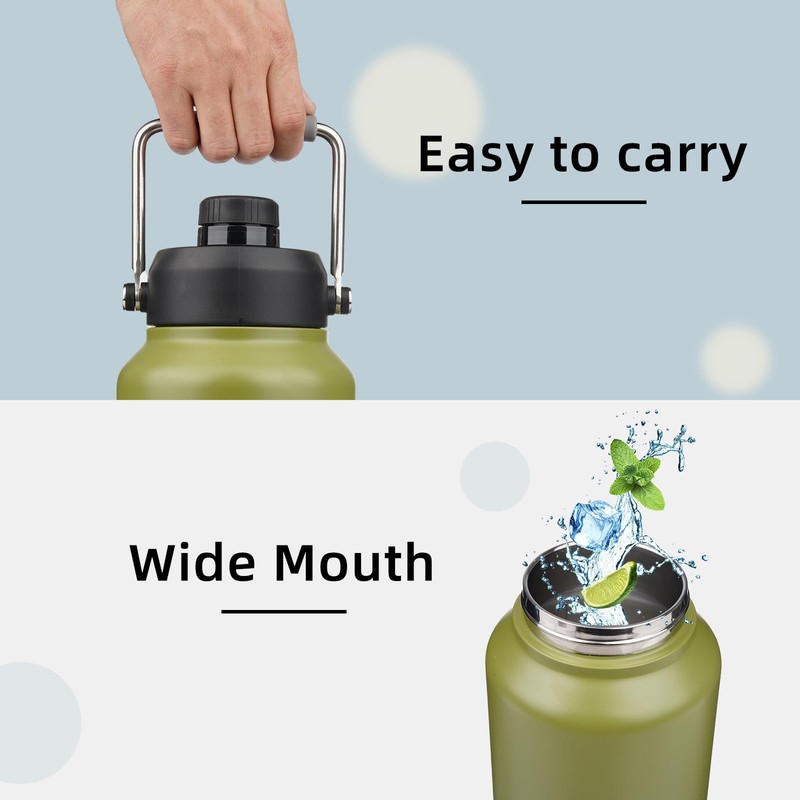 Konokyo Jug with Handle,87 oz Insulated Water Bottle with Carrying