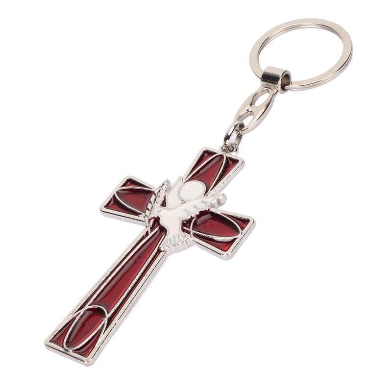Cross Keychain Peace Bird Vibrant Colors Strong Alloy Skin Friendly