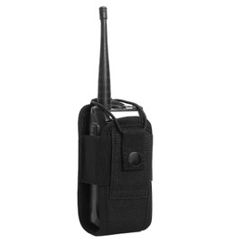 Walkie Talkie Bag Nylon Radio Bag MOLLE Radio Holder Adjustable Radios Holster Intercom Bag Interphone Pouch for Vest Walkie Talkie Holder Radio Holster for Belt Radio, black
