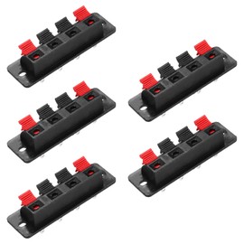 sourcing map 4 Way Spring Terminal Clip Push Release Connector Plate Jack Socket Speaker Terminal Strip Block Speaker Jointing Clamp Test Clip WP4-4 10Pcs