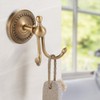 Alvinlite Bathroom Double Coat Hooks Antique Brushed Brass Towel Hooks