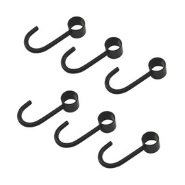 Zerniple Stainless Steel Hook Towel Hanger Black Hook Kitchen Utensil Hook (6 Pieces)