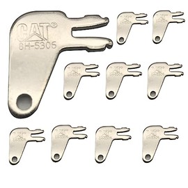 Ignition Keys, 10 Pack 8H5306 Master Disconnect Key for Caterpillar CAT Equipment Battery Disconnect and Older Ignitions