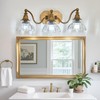 hesoge Vintage Bathroom Light Fixture Brushed Gold Vanity Light with