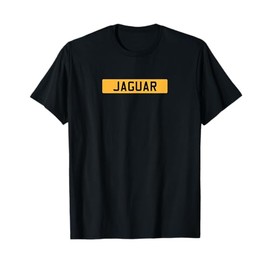 British Classic Sports Car Jaguar Yellow Registration Plate T-Shirt