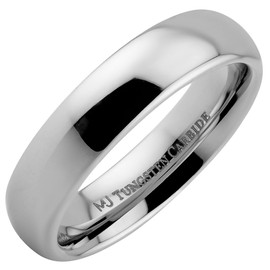 MJ Metals Jewelry 5mm Mirror Polished Comfort Fit Ring Tungsten Carbide COMFORT FIT Wedding Band Size 7