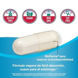 KAL Glicinato de Magnesio Magnesium Glycinate con BioPerine 160 Cápsulas