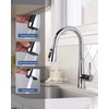Metal Kitchen Faucet Head Replacement: 3-Function Pull Down Spray Nozzle