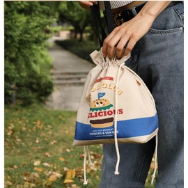 Clapoyis Lunch Bag, Drawstring Bag, Bento Box, Thermal Insulated Lunch Bag, Picnic, Handbag, (C)