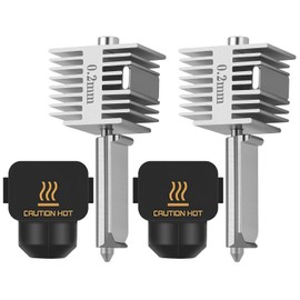 Original A1/A1 Mini Hotend 0.2mm Stainless Steel Nozzle Fast Speed&High Temp Integrated Structure Hot End Replacement with Silicone Cover Compatible with Bambu Lab A1/A1 Mini 3D Printers-2PCS