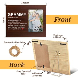 JioJio Chan Grammy Gifts Picture Frame - Mothers Day Gift for Grandma, 4 x 6 Inch Photo Frame with Grammy Definition