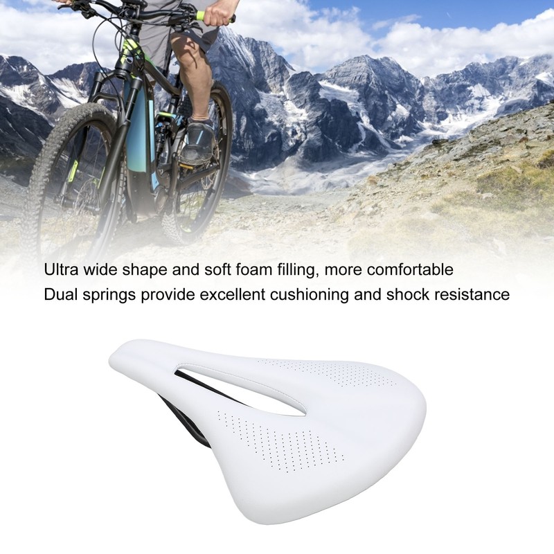 155mm Widen Carbon Fiber Leather Bicycle Saddle Cushion Hollow Cycling