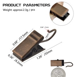 WMYCONGCONG 100 PCS Curtain Clips with Hooks, Small Heavy-Duty Hook Clip String Party Lights Hanger Wire Holder for Curtain Photos Home Decoration Shower Drapery Art Craft Display (Antique Copper)