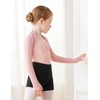 Girls Long Sleeve Cropped Open Front Dance Shawl Tops Pink