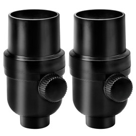 DiCUNO UL Listed Full Range Dimmer Lamp Socket Replacement, Vintage E26 Light Bulb Socket, Rotating Dimmer Switch Knob for Table, Floor Lamp, DIY Project, Black, 60 Watt, 2-Pack