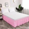 Toodou Queen Pink Bed Skirt – Hotel-Quality Ruffles for Queen