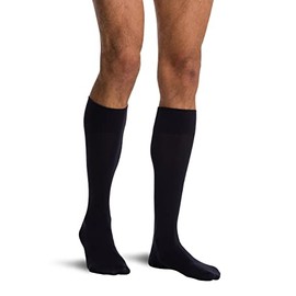 Wolford Men's Cotton Velvet Knee Highs Soft Matte Finish Elastic Band Seamless Warm Breathable Fit Black, US (Shoe Size) 12-13