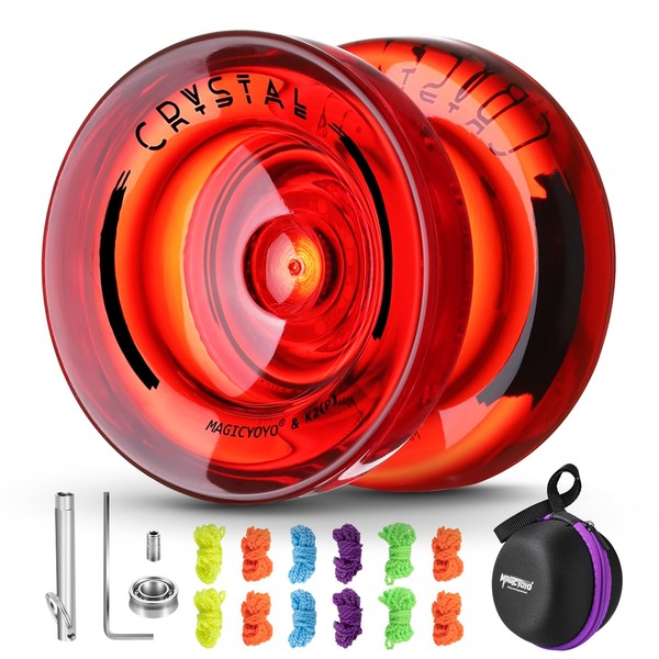 K2 Crystal Red Professional Responsive Yoyo , Dual Purpose Plastic