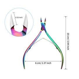Mudder 3 Packs Cuticle Nippers Cutter Tool Stainless Steel Nail Cuticle Trimmer Remover with Pointed Blade Scissors Pedicure Manicure Tool for Fingernails Nails Care and Toenails(Rainbow)