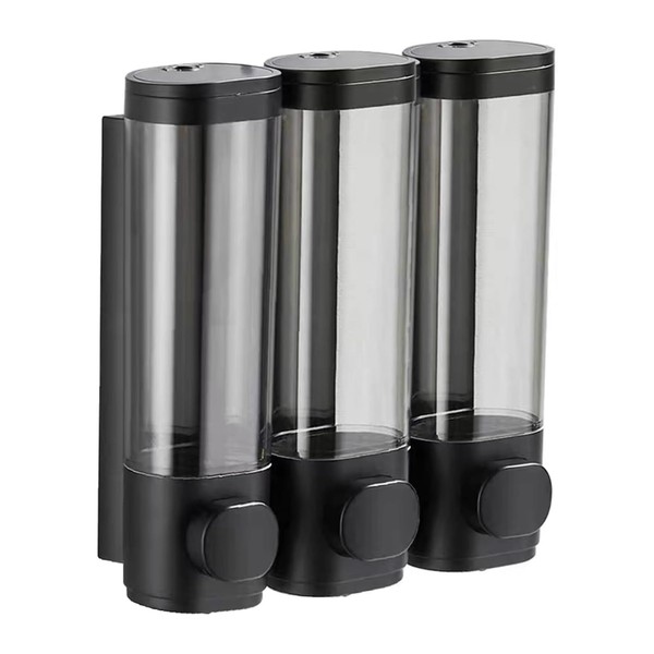 Wall Mounted Soap Dispenser Bathroom 3 Chambers, Clear Liquid Shower