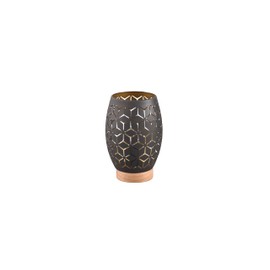 lightling Bill Table Lamp with Wooden Accents with Cord Switch IP20 Indoor Excl. 1 x E27 Max. 28 W Diameter 15 cm Height 21 cm Metal Black Gold