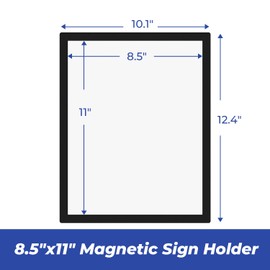 Liyeeeuo 3 Pack Magnetic Sign Holder 8.5 x 11, Magnetic Paper Holder,Self Reusable Adhesive Frames,Picture Frame Document Holder Walls & Window Adhesive Frames for Office,Home,Restaurant and Store