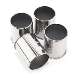 DewFlew 4Pcs 3.27" Push Through Wheel Center Caps Stainless Trailer Hub Cap for Truck SUV RV Wheel Rim (Fit 3.27" Bore 3.94" H Chrome)