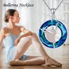 MONGAS Ballerina Necklace for Women 925 Sterling Silver Crystal Ballet