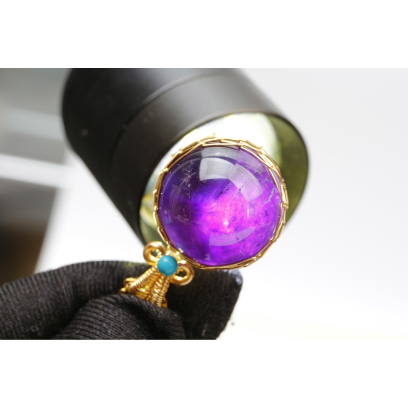 K KOUOKU Natural Crystal Round Ball Pendant Necklace, Power Stone,