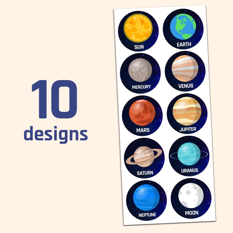 40 Sheets - Space Planet Stickers for Kids - 400