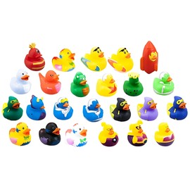 12 x Mini Rubber Ducks – Multipack Wacky Fun & Quirky Bath Toys for Kids – Surprise Characters Like Pirates, Cows & Unicorns – Perfect for Party Bags, Collectors & Gifts – Bulk Novelty Rubber Duckies