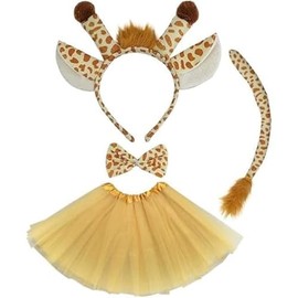 Fartoni Giraffe Costumes Boys Girls Tiara Skirt Tail Bow Tie Animal Costumes Giraffe Costume Accessories