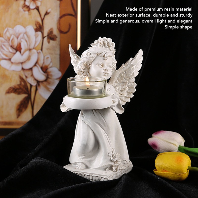 Angel Candle Holder Retro Cute Romantic Decorative Figurine Tealight Holder