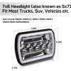 Unbranded Pair 5x7 7x6" LED Headlights High/Low Beam For Dodge