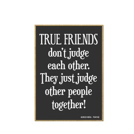 Honey Dew Gifts, True Friends Don't Judge Each Other They Judge Other People Together, 2.5 inch by 3.5 inch, Made in USA, Locker Decorations, Decorative Funny Magnets, 754142