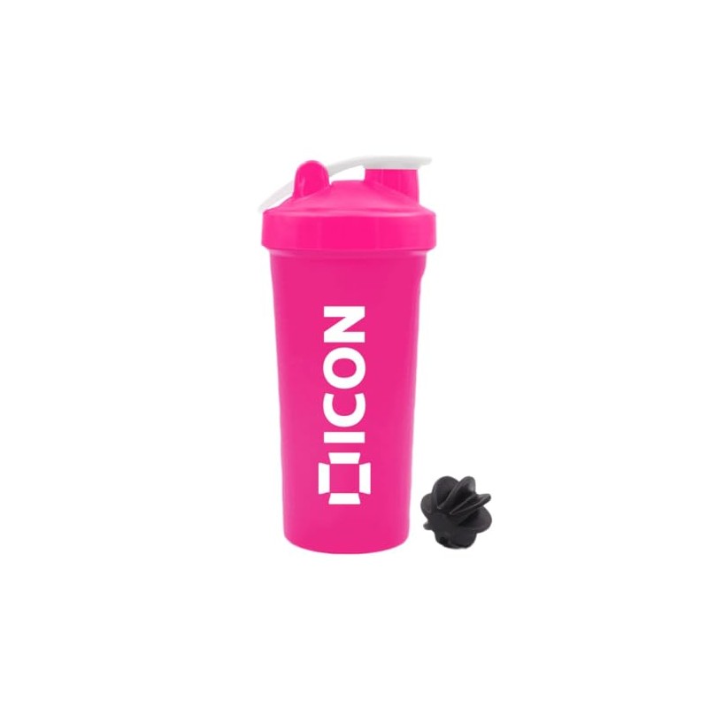 ICON Nutrition Classic Protein Shaker Bottle, 600ml Protein Shaker (Pink)