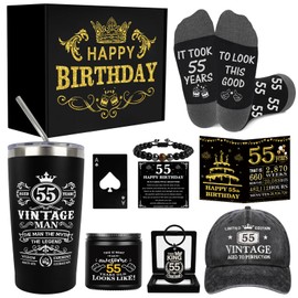 55th Birthday Gifts for Men Tumbler Set, Unique Gift for 55 Year Old Man