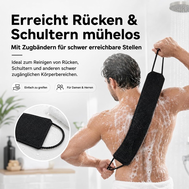 Juego de 3 Guantes y Correa Exfoliante para Ducha SONGQEE